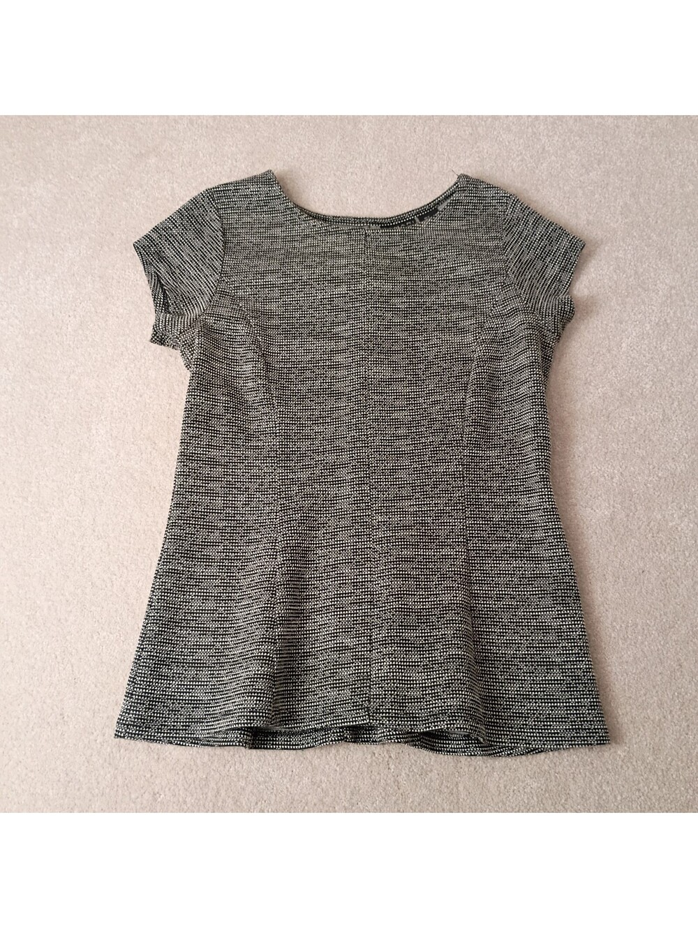 TAHARI Houndstooth Print Cap Sleeve Top Blouse Size S